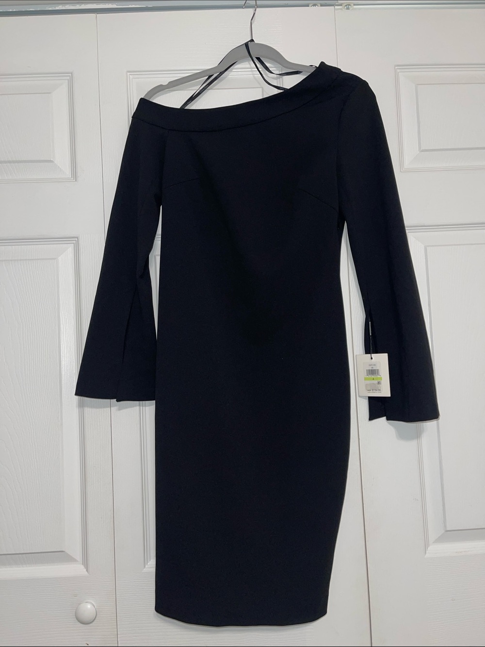 Calvin Klein - Classic Off-Shoulder Black Sheath Dress Size 4 - NWT